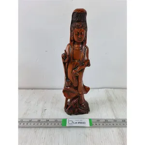 Vintage Hand Carving of the Goddess of Mercy and Compassion-11.75" Tall-Chinese Depiction of Guanyin