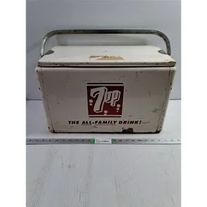 Vintage 1950's 7-UP Cooler Featuring Embossed "The All-Family Drink" Logo-19"x12"x9.5"