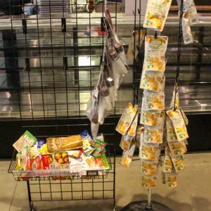 2 DISPLAY STANDS AND FOOD PRODUCT CONTENTS