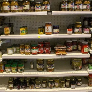 SECTION OF ASSORTED CANNED FOOD INGREDIENTS