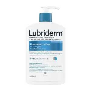 LUBRIDERM UNSCENTED LOTION, SHEA BUTTER AND GLYCERIN, DRY SKIN, HAND, FACE MOISTURIZER -N
