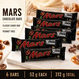 6 MARS CHOCOLATE BAR'S 52G BB 12/26
