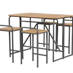 *NEW IN BOX* 101 STORIES COLLECTION TARYNNA FOLDABLE OUTDOOR DINING SET-GREY *READY-TO-ASSEMBLE*