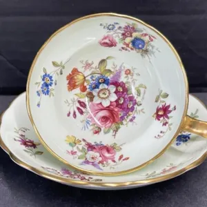 Hammersley Pastel Green Floral Teacup & Saucer
