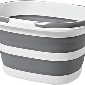 New Collapsible Mop Bucket with Handle, 16L (Grey)