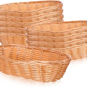 New $35 10 Pack Woven Plastic Bread Baskets,...