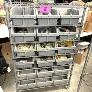 ROLLING WIRE SHELF HARDWARE CART