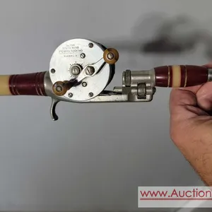 VINTAGE FISHING. South Bend Perfectareno Reel on a Steel Action-Rod. Seems to function properly see photos for details and tip damage. More Fishing ab