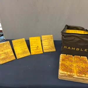Leveling blocks, wheel chocks