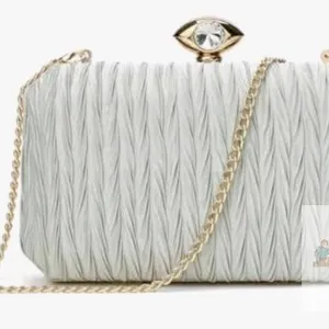 New Women Peeptoe Satin Evening Bag Clutch Purse Handbags Crossbody Hardcase for Party Prom Wedding