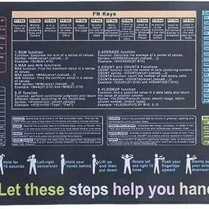 XL Desk Mouse Pad 31.5"x11.8" - Excel Shortcuts, ChatGPT Tips, Rubber Base, Stitched Edges