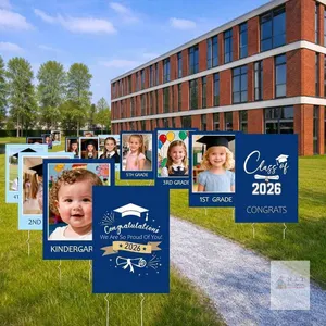New Yalikop 15 Pcs Graduation Yard Signs 16.5 x 11.8'' Grad Decoration 2026 Happy Graduate Lawn Garden Sign with Metal Stakes Outdoor Hanging Ornament