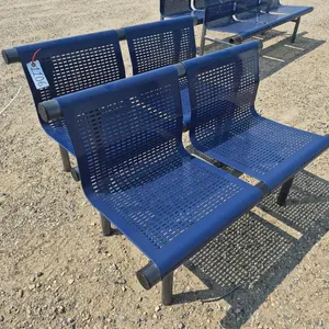 Blue Perforated Metal Two-Seat Benches
 UNRESERVED