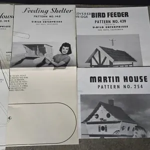 4 Skiff & Bird House etc Wood Patterns