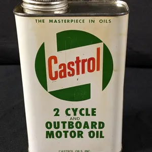 QUART CASTROL 2 CYCLE & OUTBOARD MOTOR OIL CAN
