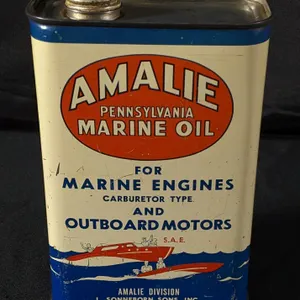 QUART AMALIE PENNSYLVANIA MARINE OUTBOARD MOTOR OIL CAN L. SONNEBORN SONS