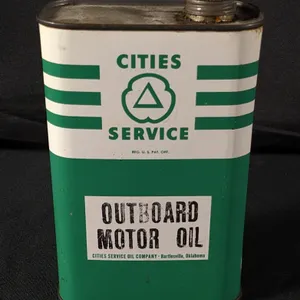 QUART CITIES SERVICE OUTBOARD MOTOR OIL CAN BARTLESVILLE OKLAHOMA