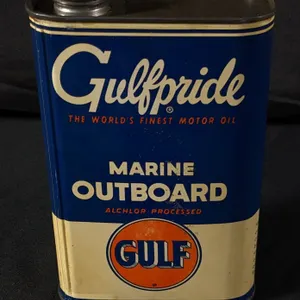 QUART GULFPRIDE GULF MARINE OUTBOARD MOTOR OIL CAN