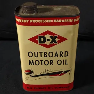 QUART D-X OUTBOARD MOTOR OIL CAN DX SUNRAY TULSA OKLAHOMA