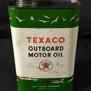 QUART TEXACO OUTBOARD MOTOR OIL CAN