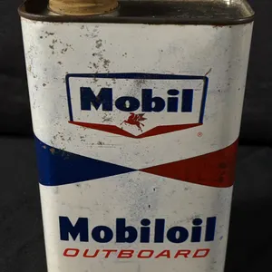 QUART MOBIL MOBILOIL OUTBOARD MOTOR OIL CAN