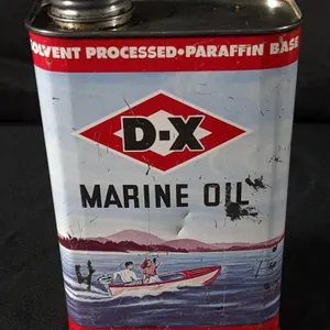 QUART OIL CAN D-X MARINE OUTBOARD MOTOR OIL MID-CONTINENT