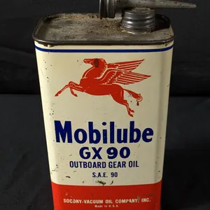 QUART MOBIL MOBILLUBE GX 90 OUTBOARD MOTOR GEAR OIL CAN