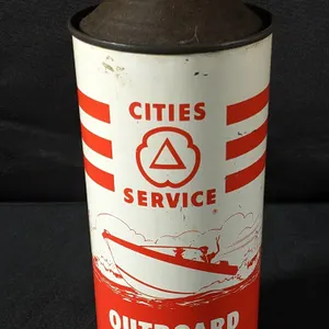 QUART CITIES SERVICE OUTBOARD MOTOR OIL CAN