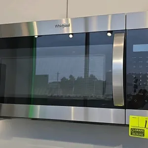 2020 Whirlpool WMH31017HS-6 30" built-in turntable microwave. Features stainless steel face, glass turntable, digital touch controls, and underside ve