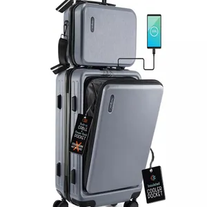 Travelarim 2-Piece Hard Luggage Set Grey Online Retail: $111