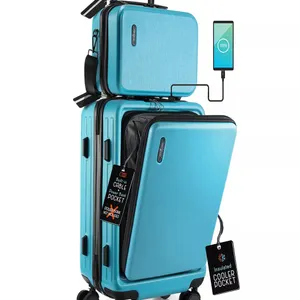 Travelarim 2-Piece Hard Luggage Set Teal Online Retail: $111