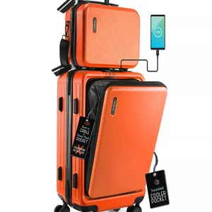 Travelarim 2-Piece Hard Luggage Set Orange Online Retail: $111