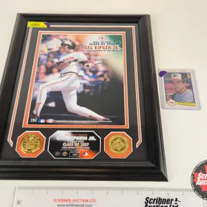 CAL RIPKIEN JR COLLECTOR COMBO ! Framed & Matted Photo + Rookie Card :  CAL RIPKIEN JR. : Baltimore 