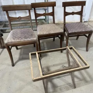 3 Wooden Chairs, TV Tray Frame
