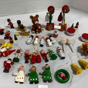 38 Wood Christmas Ornaments some Marked