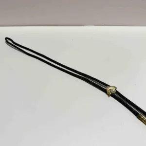 Men's Black cording Bolo Tie w/Faux Pearl Fish