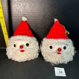 2 Santa Claus Ornaments Made in Japan