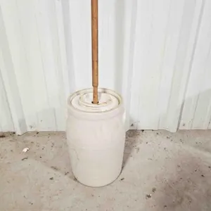 Vintage stoneware butter churn