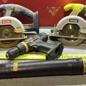 Cordless Saws, Leaf Blower & Drill. NO BATTERIES.