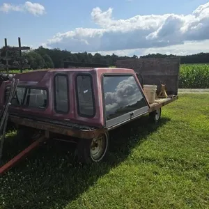 Wooden bed hay wagon - no contents 15.5x8 ft