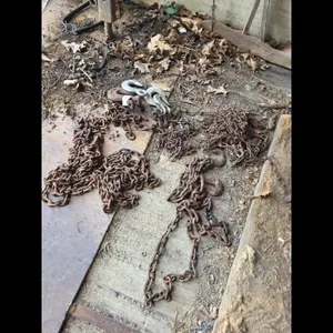 Lot of Assorted Rusty Chains and Hooks