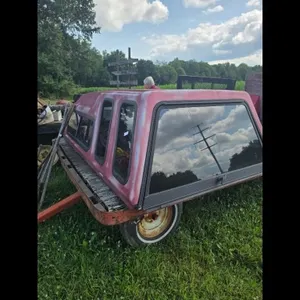 Red Truck Bed Cap Camper Shell with Sliding Window