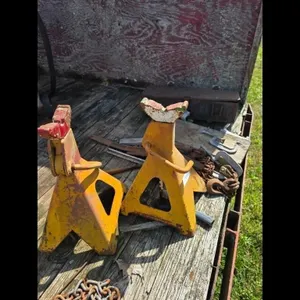 Pair of Yellow Jack Stands with Red Tops