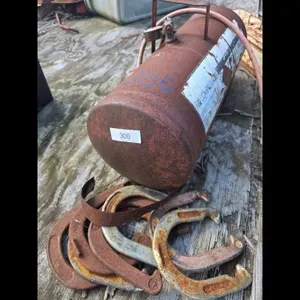 Vintage Air Compressor Tank and Horseshoes Lot