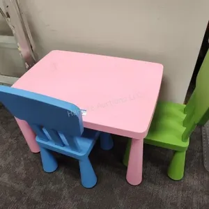 Kids plastic play table and chairs