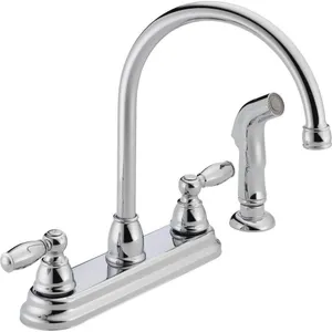 Delta Chrome 2-Handle Kitchen Faucet w Sprayer