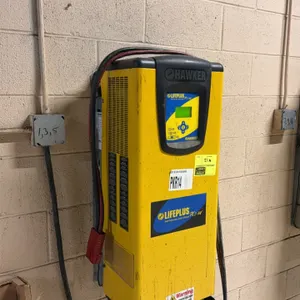 Hawker Lifeplus TC3-W commercial smart battery charger, model TC3-LP-15KW. Features multi-voltage output supporting 24V, 36V, and 48V systems. 15 kW c
