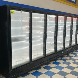 2021 Hussmann RL-3 3-door glass door frozen food display case. Features solid shelving and interior lighting. S/N: MY21D039686. Electrical: 120/208V, 