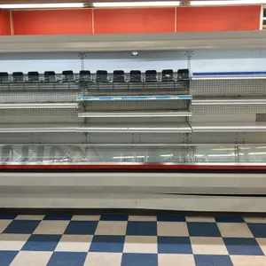 1992 Tyler DHMFG12 12' multi-tier open display case. Features solid adjustable shelving and integrated LED lighting. Electrical: 115V, 1-Phase, 60Hz. 