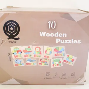NEW- 10 CHILDREN’S WOODEN PUZZLES.